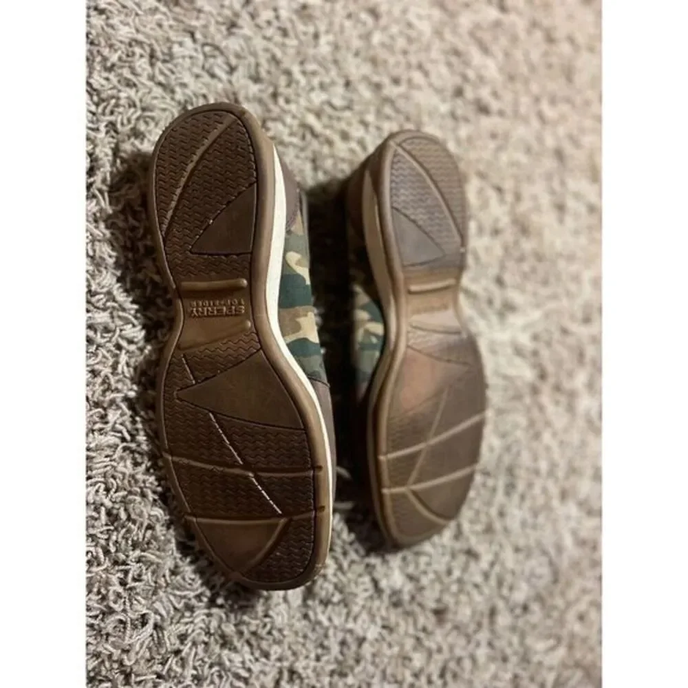 Sperry Top Sider Boat Shoes‎ Womens 9 M Camouflage Tan Leather 2-Eye 9777814